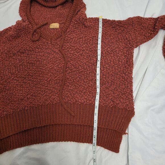 POL mauve high low textured popcorn cozy oversized hooded sweater S - Picture 10 of 10